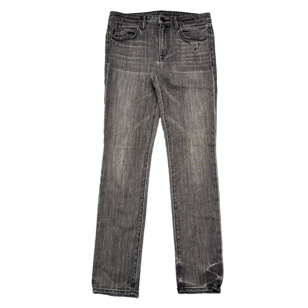 Helmut Lang Distressed Splatter Ankle Skinny Jeans Gray Denim - Size 26 (28x29)